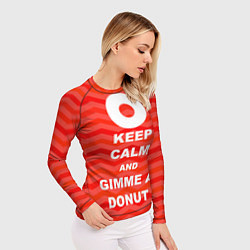 Рашгард женский Keep Calm & Gimme a donut, цвет: 3D-принт — фото 2