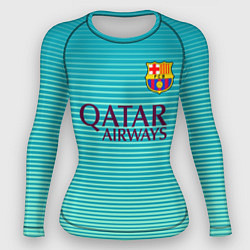Рашгард женский Barcelona FC: Aqua, цвет: 3D-принт