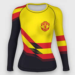 Рашгард женский Man United FC: Yellow style, цвет: 3D-принт