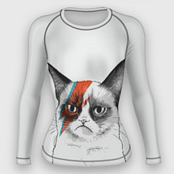 Рашгард женский David Bowie: Grumpy cat, цвет: 3D-принт