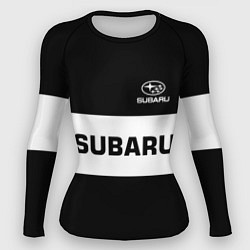 Рашгард женский Subaru: Black Sport, цвет: 3D-принт