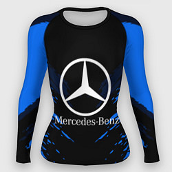 Рашгард женский Mercedes-Benz: Blue Anger, цвет: 3D-принт