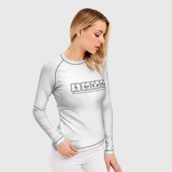 Рашгард женский Sarcasm хим элемент надпись, цвет: 3D-принт — фото 2