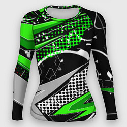 Рашгард женский Black and green corners, цвет: 3D-принт