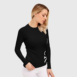 Рашгард женский Чёрная футболка с текстом, цвет: 3D-принт — фото 2