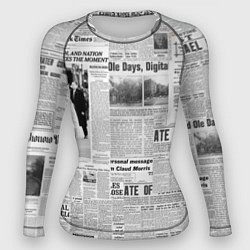 Рашгард женский Газета Newspaper, цвет: 3D-принт