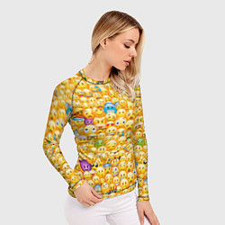 Рашгард женский Смайлики Emoji, цвет: 3D-принт — фото 2