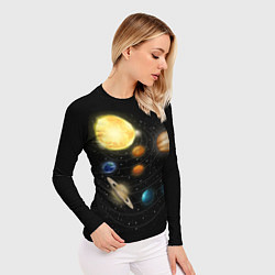 Рашгард женский Солнечная Система, цвет: 3D-принт — фото 2