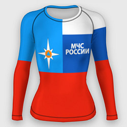 Рашгард женский Флаг МЧС России, цвет: 3D-принт