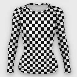 Рашгард женский Шахматка мелкая, цвет: 3D-принт