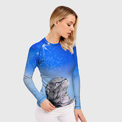 Рашгард женский Кот и космос, цвет: 3D-принт — фото 2