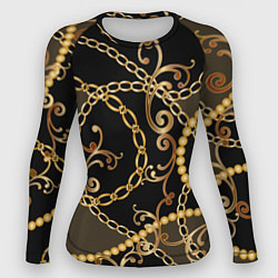 Рашгард женский Versace Золотая цепь, цвет: 3D-принт