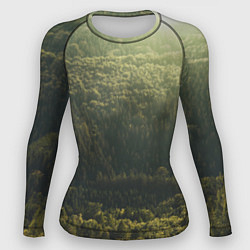 Рашгард женский Летний лес, цвет: 3D-принт