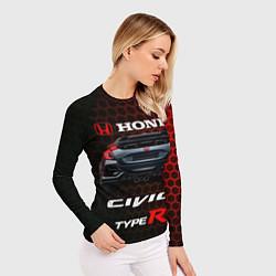 Рашгард женский Honda Civic Type R, цвет: 3D-принт — фото 2