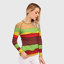 Рашгард женский Бургер, цвет: 3D-принт — фото 2