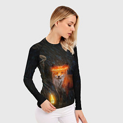 Рашгард женский Лиса с огненной короной, цвет: 3D-принт — фото 2