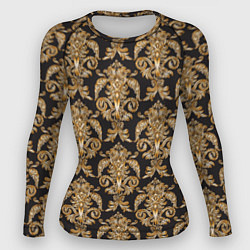 Рашгард женский Versace золотые узоры, цвет: 3D-принт