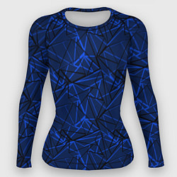 Рашгард женский Черно-синий геометрический, цвет: 3D-принт