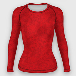 Рашгард женский Ярко-красный мраморный узор, цвет: 3D-принт
