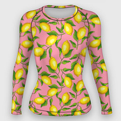 Рашгард женский Лимоны паттерн, цвет: 3D-принт