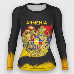 Рашгард женский Yellow and Black Armenia, цвет: 3D-принт