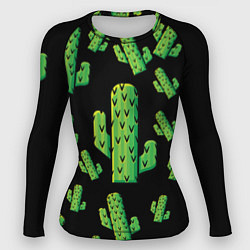 Рашгард женский Cactus Time - Веселые кактусы, цвет: 3D-принт