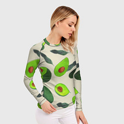 Рашгард женский Авокадо - фруктовый паттерн, цвет: 3D-принт — фото 2
