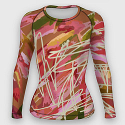 Рашгард женский Клубничный коктейль, цвет: 3D-принт