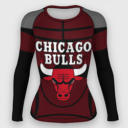 Рашгард женский CHICAGO BULLS ЧИКАГО БУЛЛС НА ФОНЕ, цвет: 3D-принт