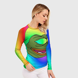 Рашгард женский Pepe rainbow, цвет: 3D-принт — фото 2