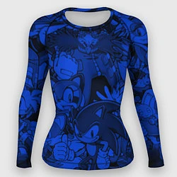 Женский рашгард SONIC BLUE PATTERN СИНИЙ ЁЖ