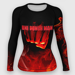 Рашгард женский Кулак One Punch-Man в огне, цвет: 3D-принт