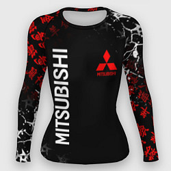 Рашгард женский MITSUBISHI SAMURAI JAPAN STYLE ИЕРОГЛИФЫ, цвет: 3D-принт