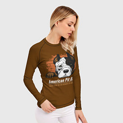 Рашгард женский Американский Питбультерьер Pit Bull Terrier, цвет: 3D-принт — фото 2