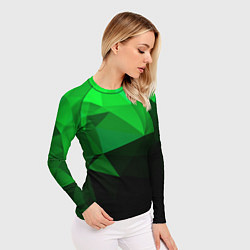 Рашгард женский Изумрудный Зеленый Геометрия, цвет: 3D-принт — фото 2