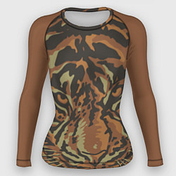 Рашгард женский Морда тигра на весь экран, цвет: 3D-принт