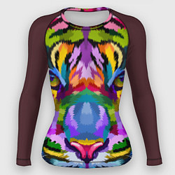 Рашгард женский Морда тигра крупным планом, цвет: 3D-принт