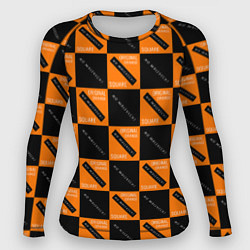 Женский рашгард Black Orange Squares