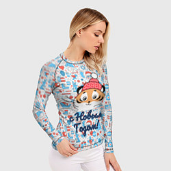 Рашгард женский Новый год 2022 С Новым Годом!, цвет: 3D-принт — фото 2