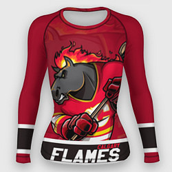 Рашгард женский Калгари Флэймз, Calgary Flames, цвет: 3D-принт