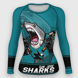 Рашгард женский San Jose Sharks, Сан Хосе Шаркс, цвет: 3D-принт