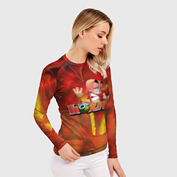 Рашгард женский Worms червяк и граната, цвет: 3D-принт — фото 2