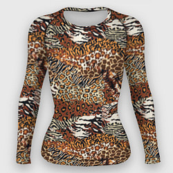 Рашгард женский Шкуры Диких Животных, цвет: 3D-принт