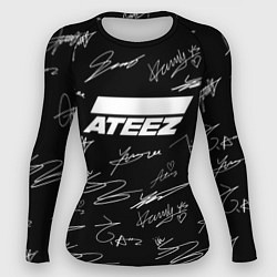 Женский рашгард ATEEZ БЕЛЫЕ АВТОГРАФЫ УЗОР