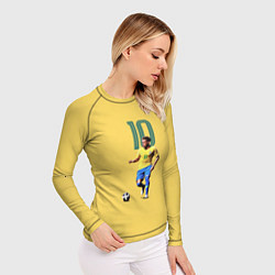 Рашгард женский Неймар Сборная Бразилии, цвет: 3D-принт — фото 2