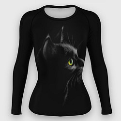 Рашгард женский Черный кот на черном фоне, цвет: 3D-принт