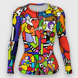 Рашгард женский Romero Britto - love collage, цвет: 3D-принт