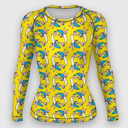 Рашгард женский Летний узор Забавные бананчики, цвет: 3D-принт