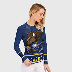 Рашгард женский Баффало Сейберз, Buffalo Sabres, цвет: 3D-принт — фото 2