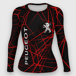 Рашгард женский Peugeot: Красные тонкие линии, цвет: 3D-принт